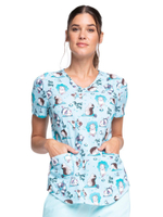 Топ медицинский женский Cherokee CK637, морской, S