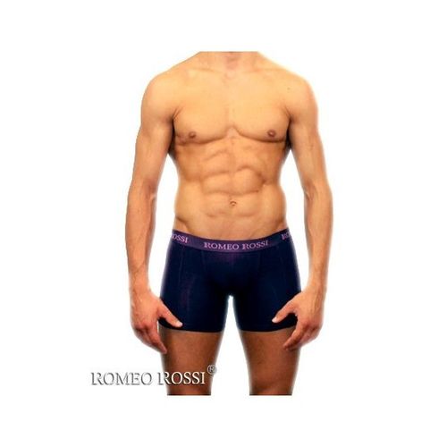Мужские трусы боксеры удлиненные c резинкой Romeo Rossi баклажановые RR7001-05