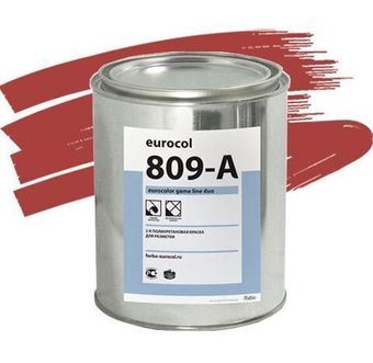Краска полиуретановая Forbo Eurocolor 809-A Game Line Duo для разметки красная 0,5 кг