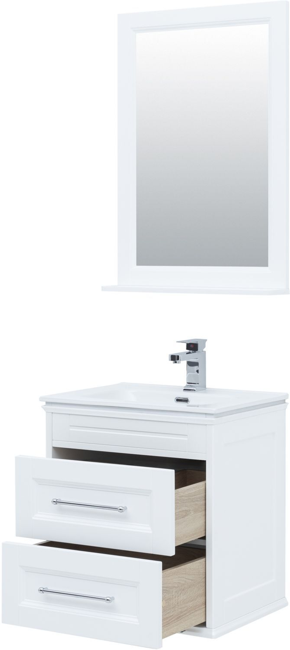 Комплект мебели для ванной Aquanet Бостон М 60 белый матовый