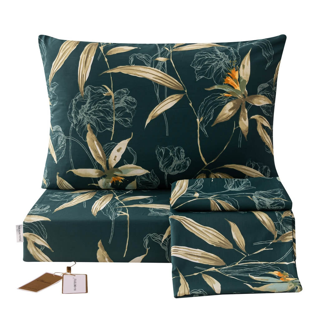 Комплект постельного белья Делюкс Сатин 100% хлопок на резинке LR606