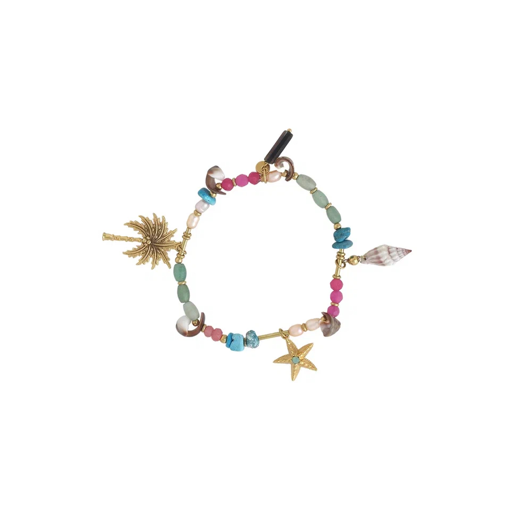 Браслет Franck Herval, Summer, с ракушками, нефритом, жемчугом, гелиотисом и бирюзой, FH26.1-13-7329