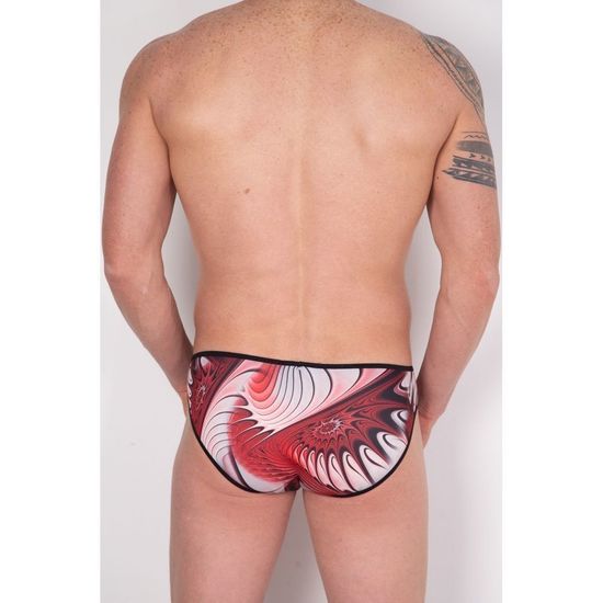 Мужские трусы брифы с разноцветным принтом и черной окантовкой Cosmos Colors CP40_BRW