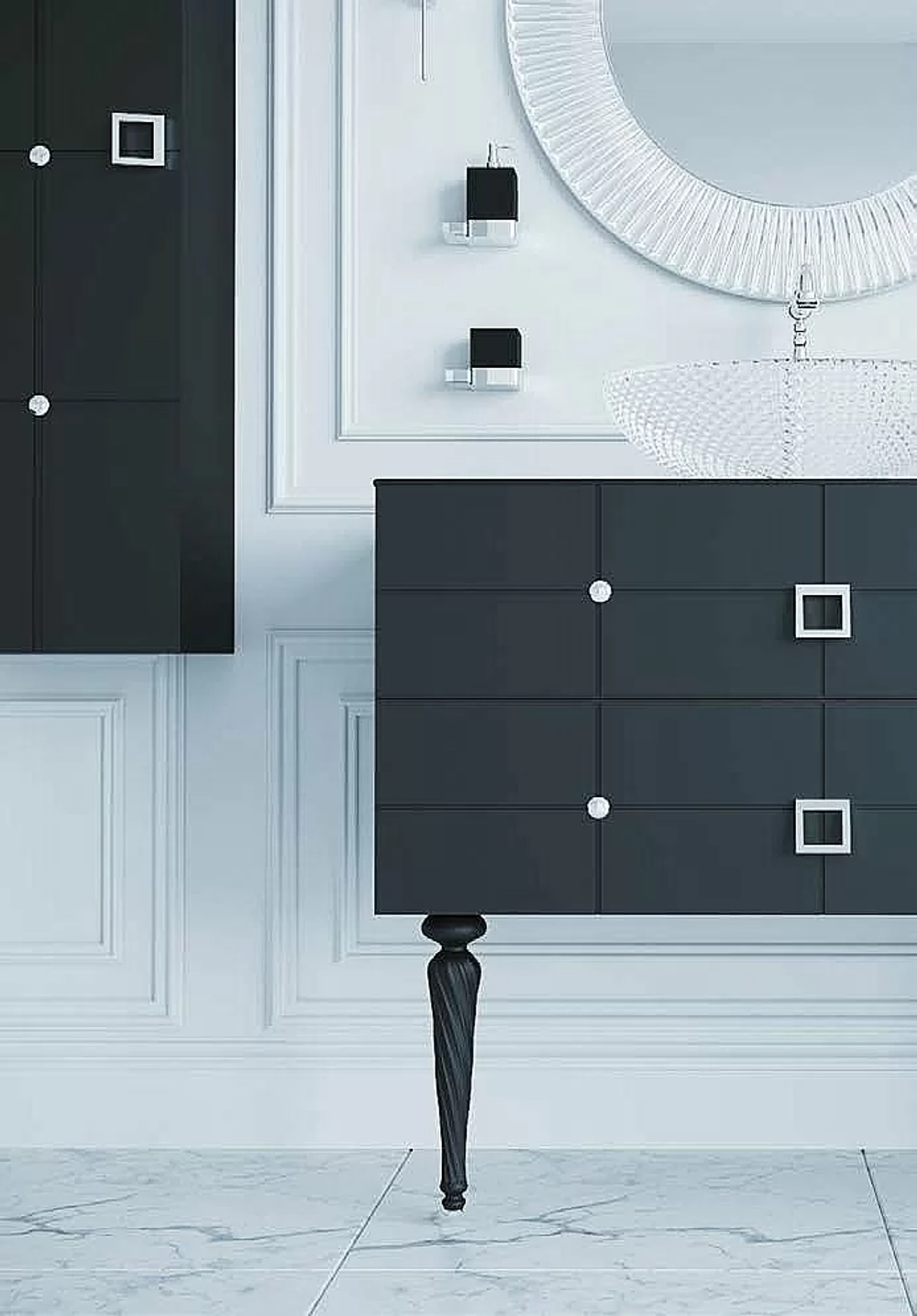 Тумба с раковиной Armadi Art Vallessi Avantgarde Piazza 100 черный с хромом