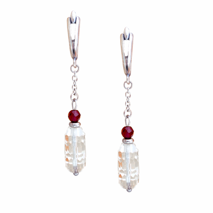 Изящные серьги с горным хрусталём