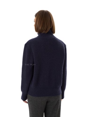 Синий кардиган в рубчик на пуговицах