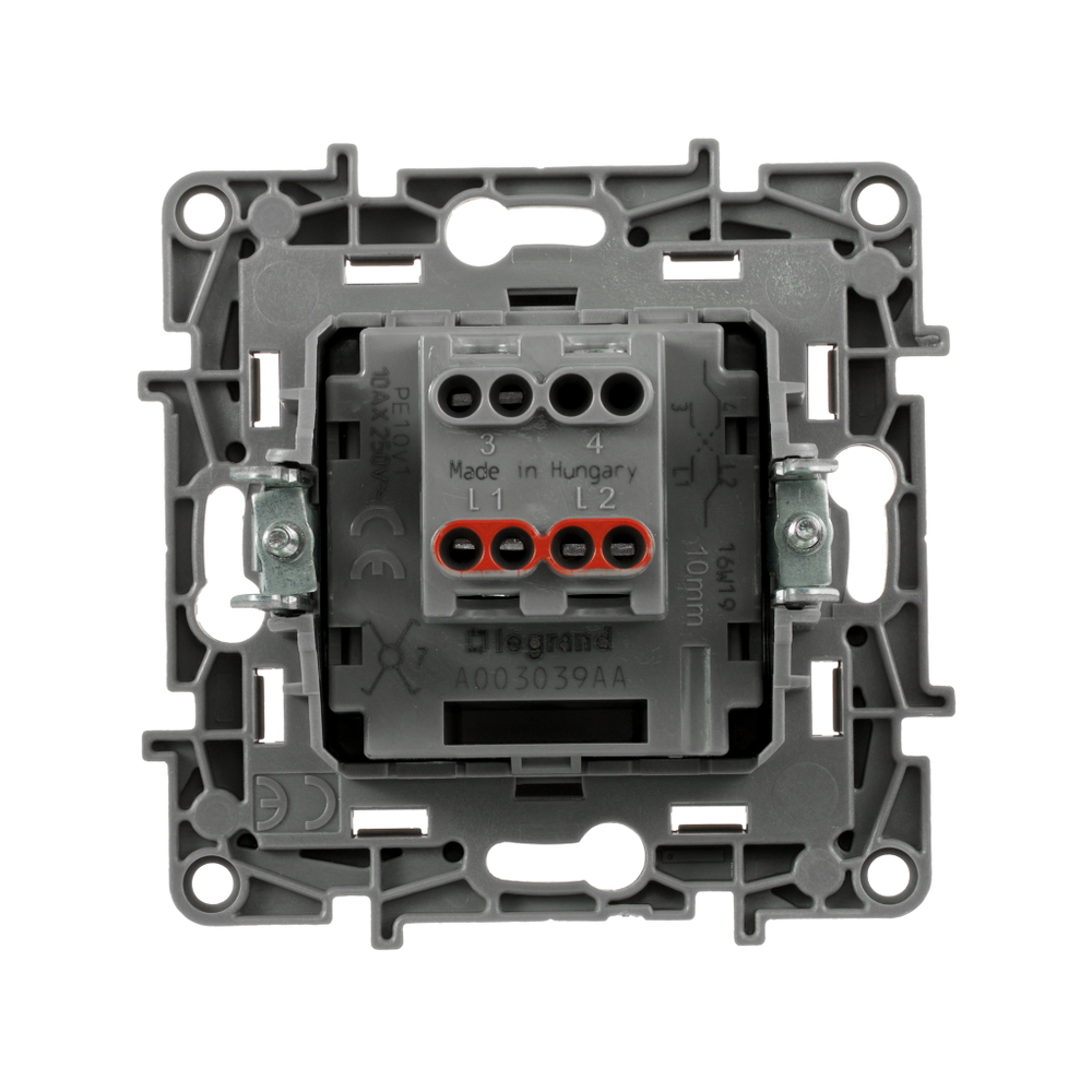 Переключатель перекрёстный 1-клавишный 10А 250В алюминий ETIKA Legrand