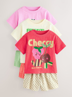 Пижама для девочки Next AC0-795, 3 шт., Розовый, Голубой, Оранжевый