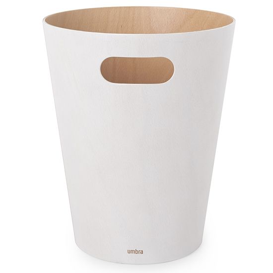 Корзина для мусора woodrow, 7,5 л, белая/дерево