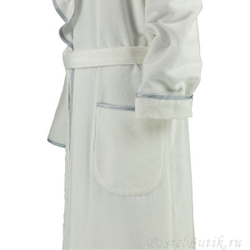 Велюровый халат с воротником 4318 белый от Cawö Германия