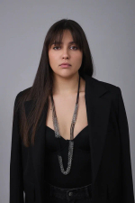 Колье длинные черные и серебряные цепи