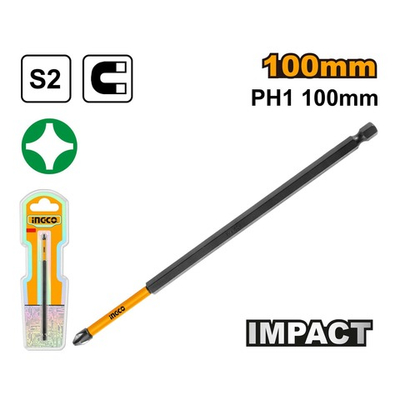 Ударная бита PH1х100мм 1шт. S2 SUPER INGCO SDBIM71PH1100 INDUSTRIAL