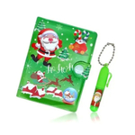 Блокнот детский Basir на кнопке, с ручкой, формат А7, серия "Новогодние", переплет ПВХ, 10.5*8 см, 48 листов, 2 цвета ассорти