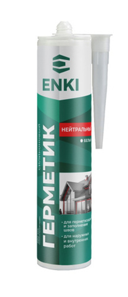 Силиконовый нейтральный герметик Enki (белый) 280мл