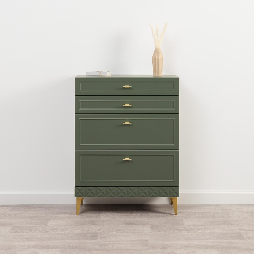 Марион комод 16.249 Дымчатый зеленый / Олива шагрень