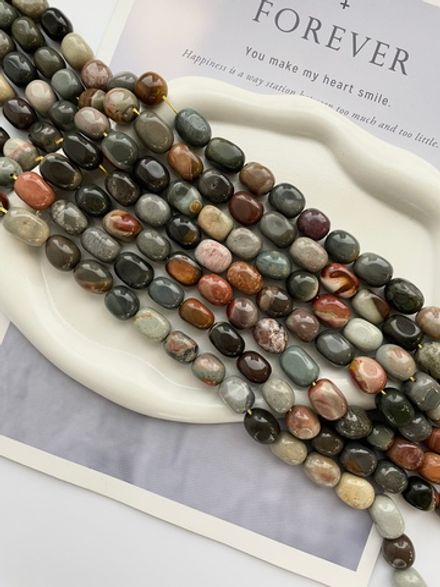 Бусины из яшмы 12х17мм, галтовка