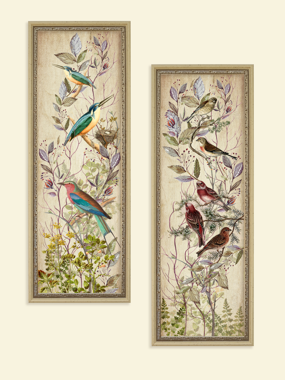 Картины на стену для интерьера в раме набор 2 шт 19*51 см