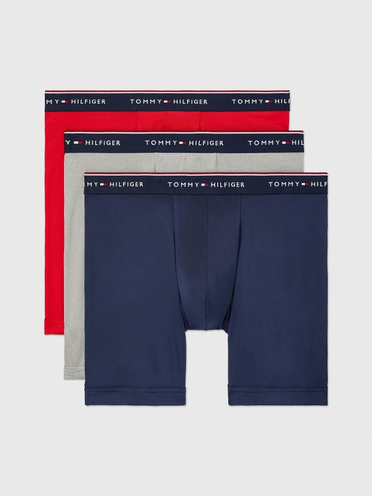 Мужские трусы боксеры брифы Tommy Hilfiger Microfiber 3-Pack Mahogany