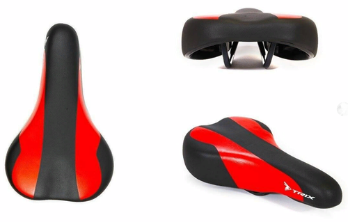 Седло TRIX детское 230х140 мм, черно-красное (40)