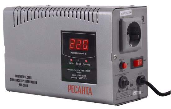 Стабилизатор напряжения "РЕСАНТА" АСН-500 Н