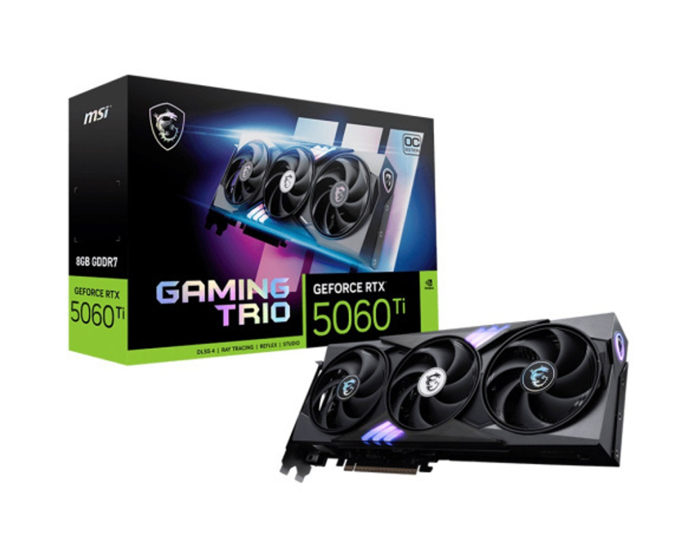 Видеокарта MSI GeForce RTX 5060 TI GAMING TRIO OC (RTX 5060 Ti 8G GAMING TRIO OC)