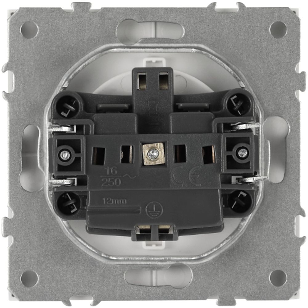 Розетка ЭРА Galaxy 15-2101-01 c заземлением 2P+E Schuko 16А-250В IP20 белый