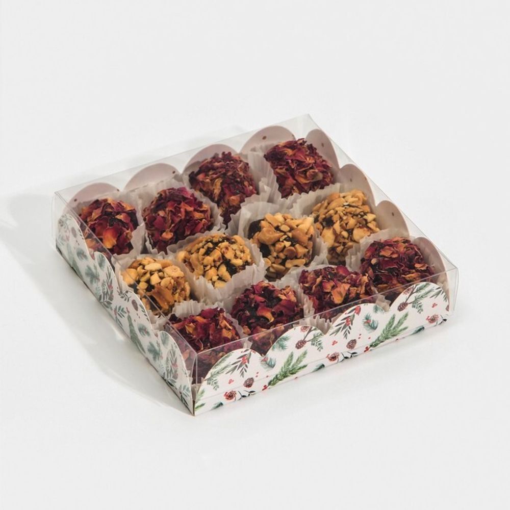 Коробка для кондитерских изделий "Ёлка" 13 х 13 х 3 см