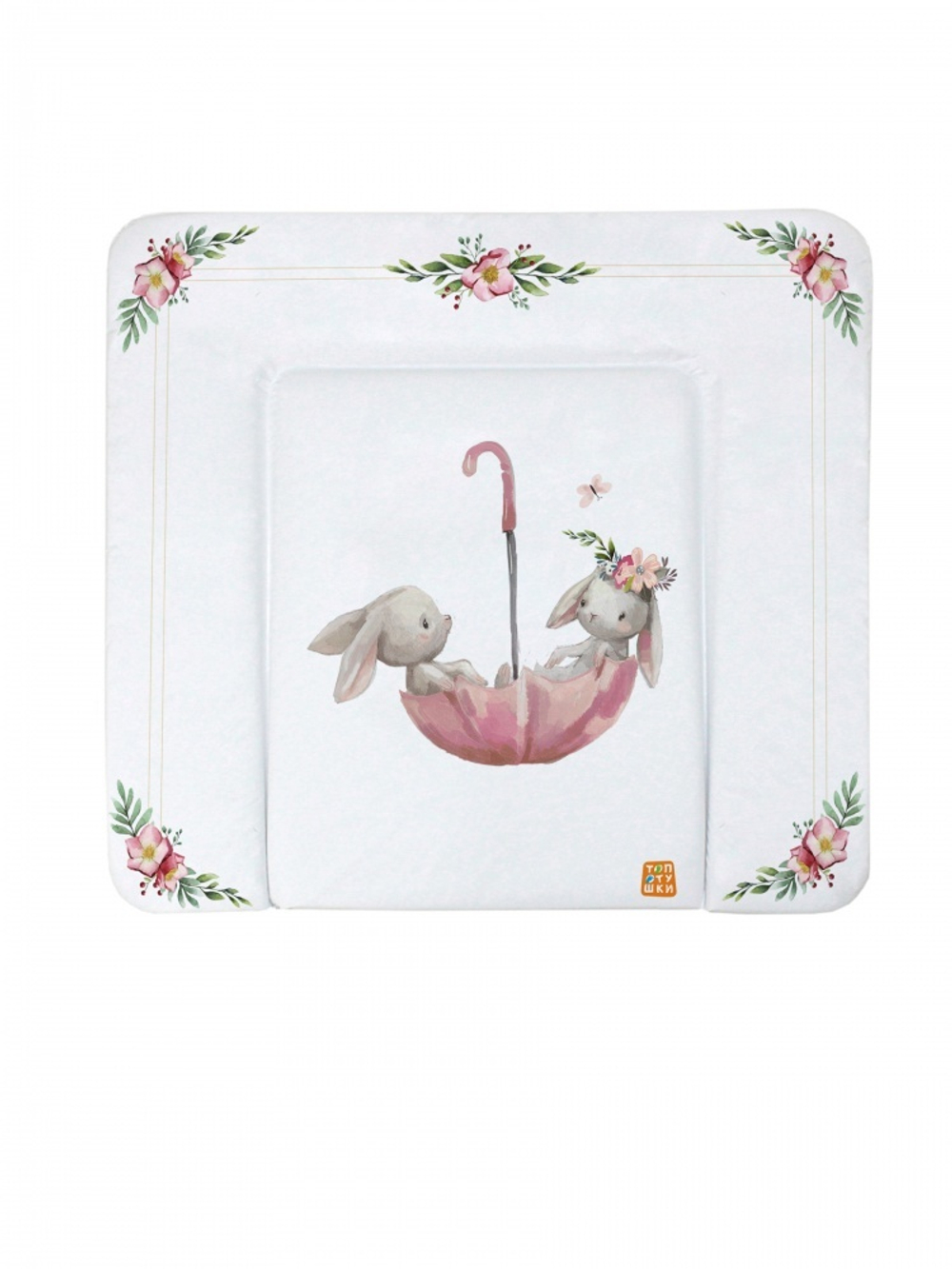 Пеленальный матрасик №1 Топотушки "Зайка-Акварель" (92х73 см.)