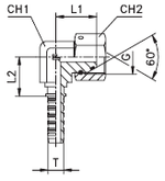 Фитинг DN 08 BSP (Г) 3/8 (90)  compact (o-ring)