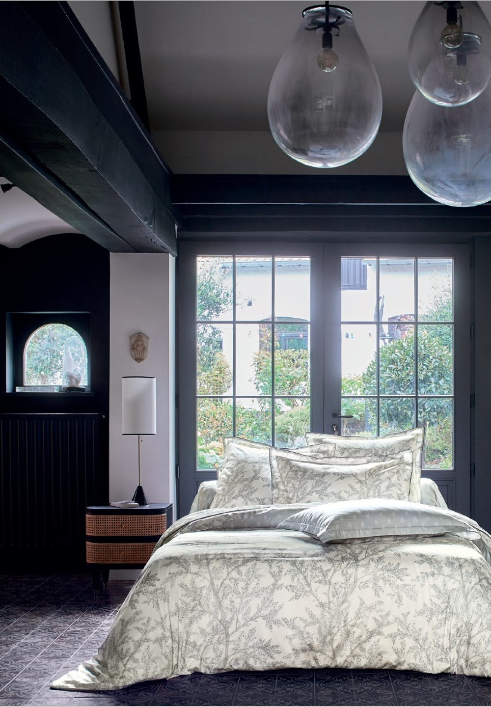 Постельное белье 2 спальное евро Blanc des Vosges Broceliande Brume Франция