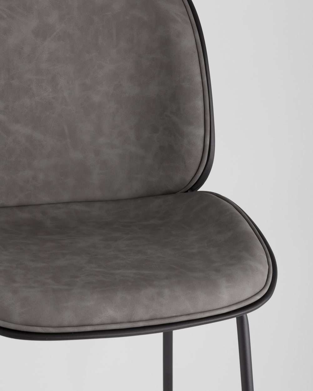 Стул барный Beetle PU со спинкой серый 2 шт