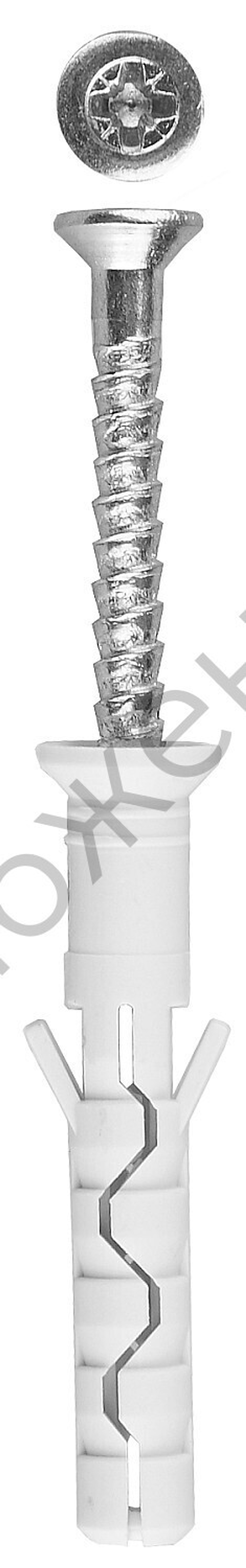 ЗУБР 6 x 40 мм, потайный бортик, дюбель-гвоздь нейлоновый, 125 шт, Профессионал (4-301375-06-040)