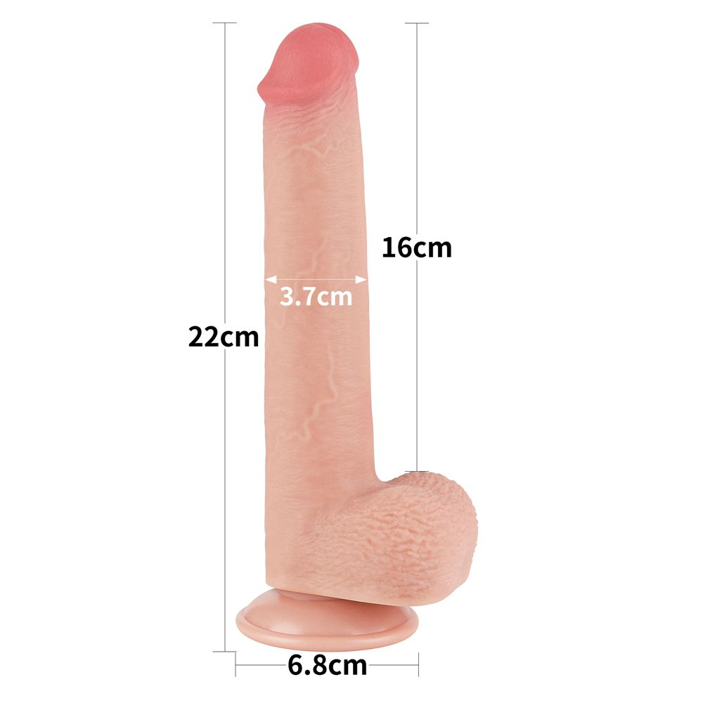 Телесный фаллоимитатор 9 Sliding Skin Dual Layer Dong - 22 см. (Цвет: телесный)