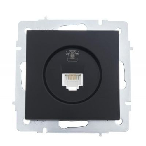 VESNA 742 4288 137 Розетка телефонная евро черная матовая (механизм)
