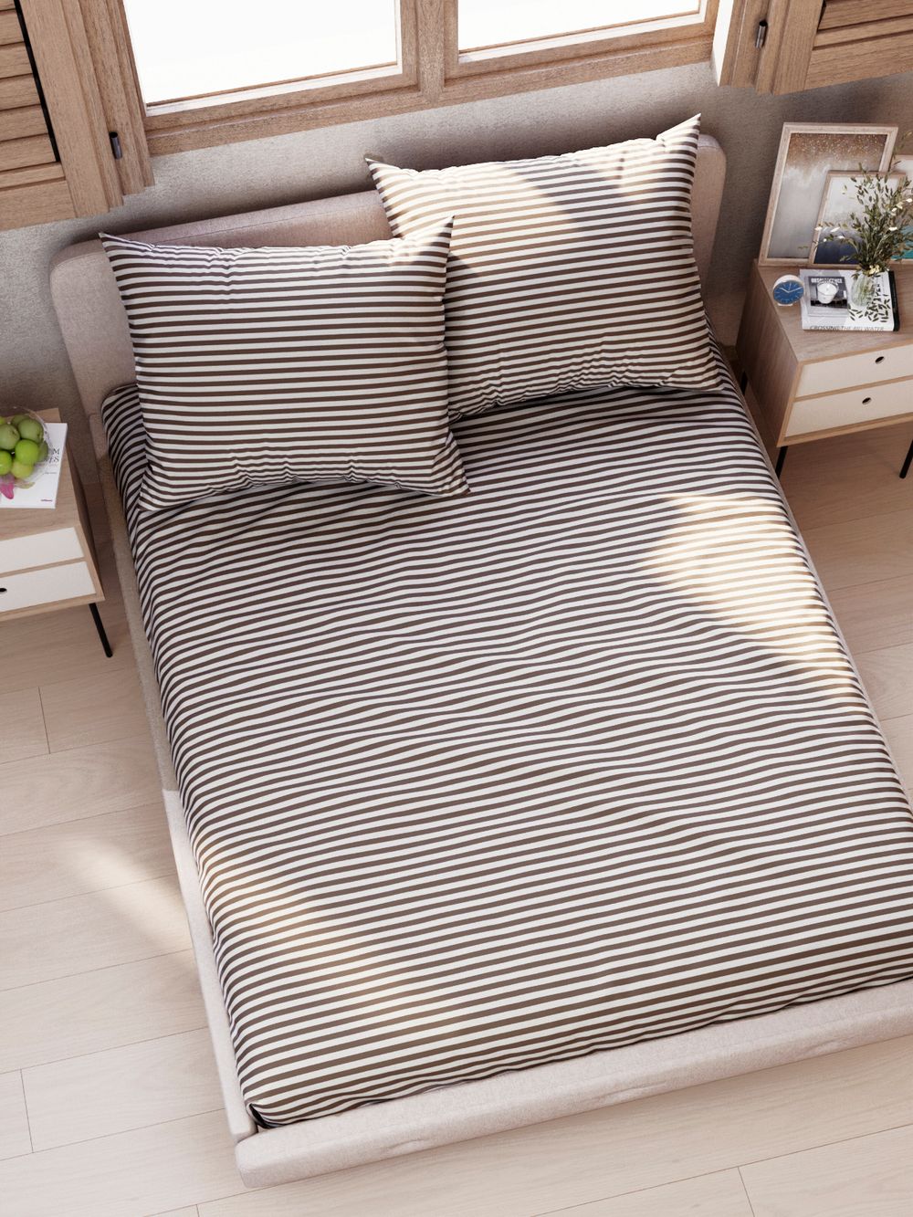 Постельное белье поплин Сказка "Анна/Анна (компаньон)" евро Наволочка 50х70 см 2 шт Простынь на резинке 180x200 см Пододеяльник 200x215 см