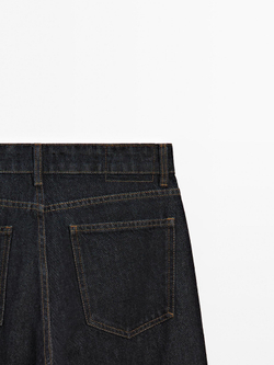 Massimo Dutti Джинсы со средней посадкой и широкими штанинами, темно-синий