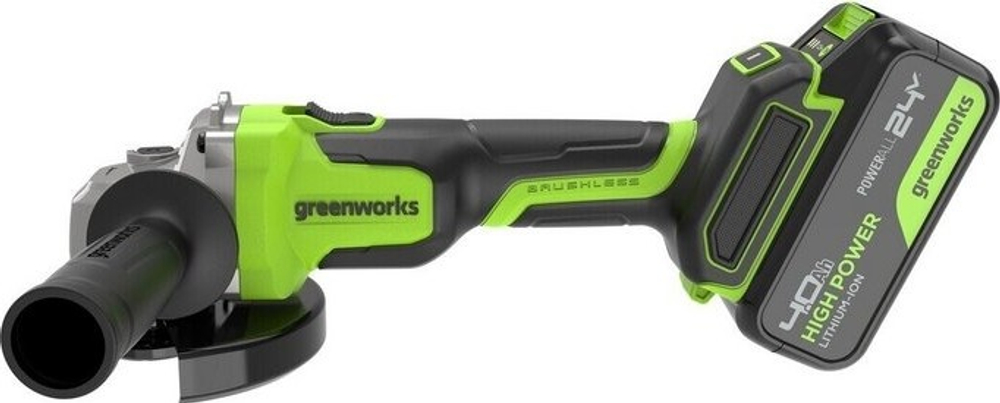 Угловая шлифмашина аккумуляторная GREENWORKS AG590 24V, АКБ 4Ач и ЗУ 3201007CUB