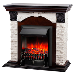 Электрокамин RealFlame Dublin Lux AO античный дуб с очагом Fobos Lux Black