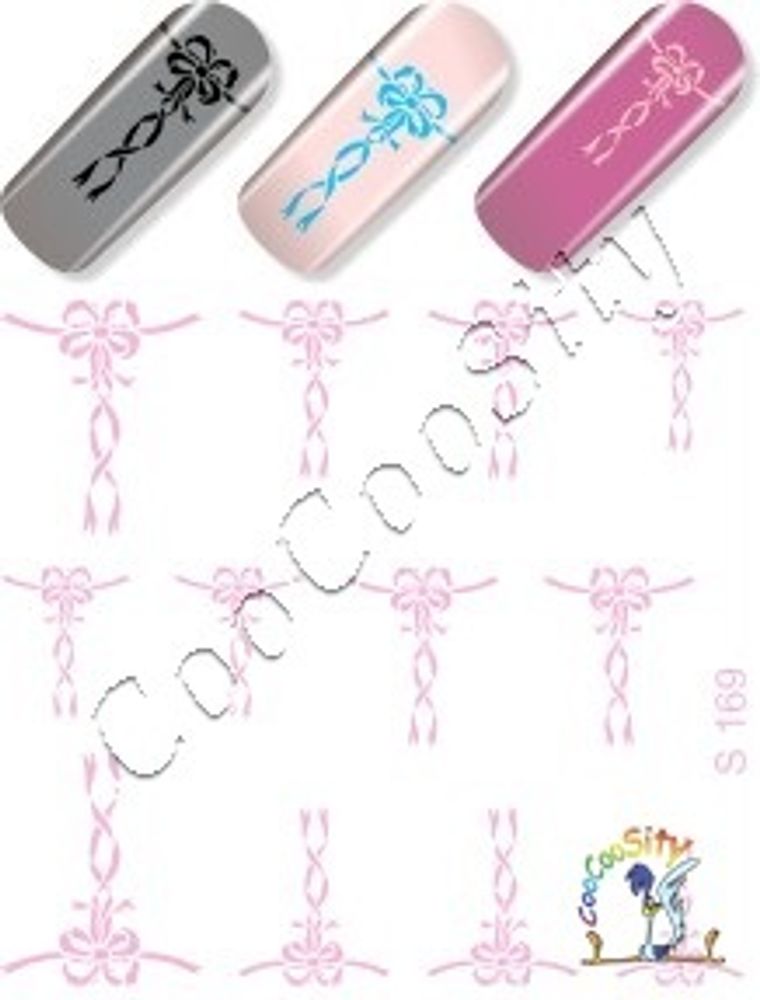 Слайдер-дизайн для ногтей Банты S169 розовый