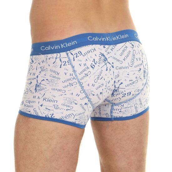 Мужские трусы боксеры белые с синим принтом Calvin Klein 365 Blue Picasso Print