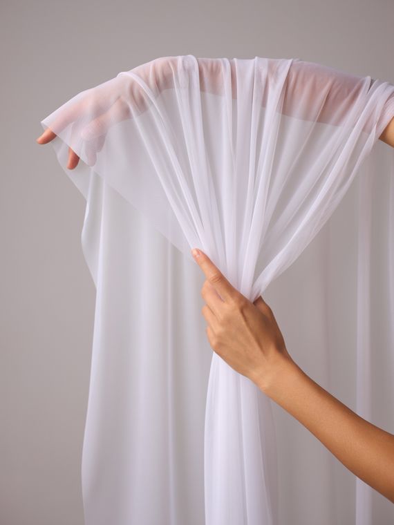 Сетка эластичная Lauma с эффектом голого тела, белый 001