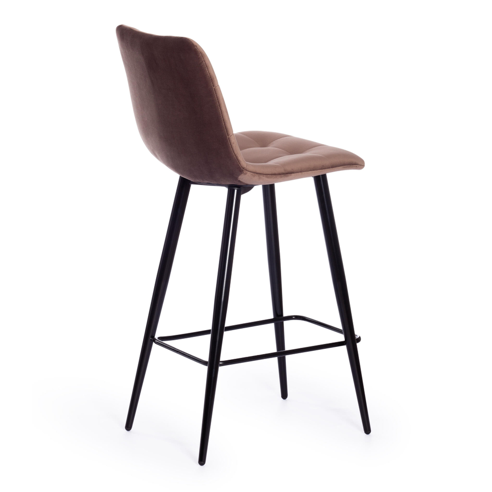 Стул полубарный CHILLY (mod. 7095пб ) ткань/металл, 53x44x94 см, высота до сиденья 66 см, коричневый barkhat 12/черный (Комплект из 2 шт.)