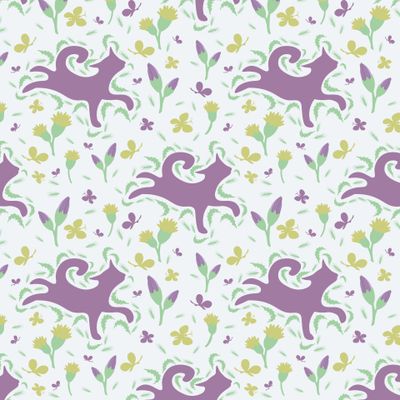 Летний кошачий узор настроение