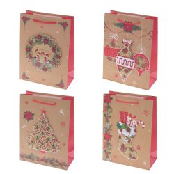 GAEM Пакет подарочный (бумага 210г/м2, блок микс 12шт), L18 W8,5 H24 см, 4в.