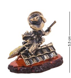 Народные промыслы AM-4179 Фигурка «Ведьмочка на крыше» (латунь, янтарь)