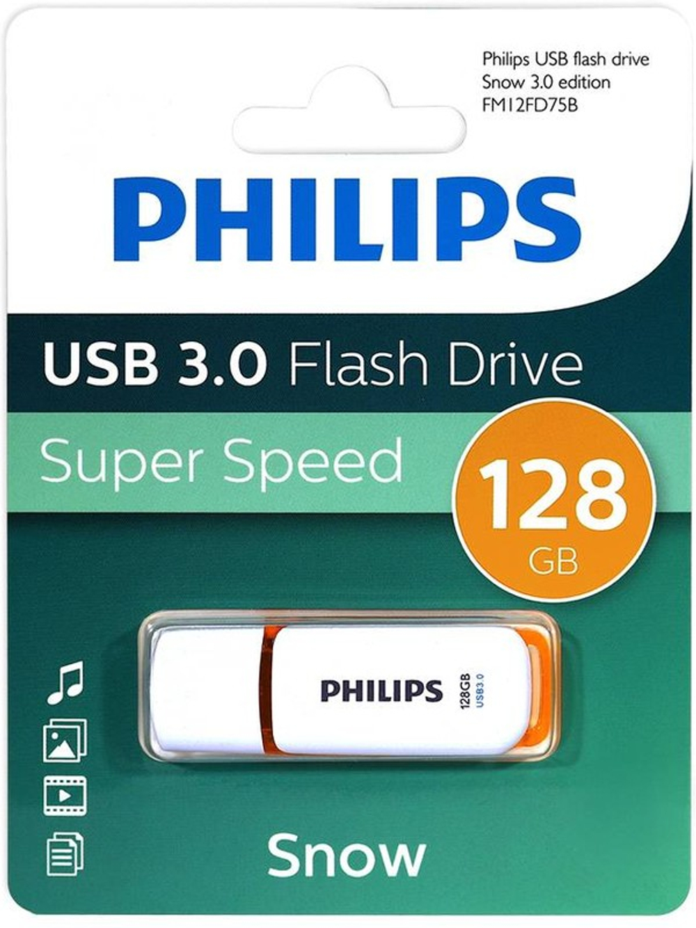 Флеш-накопитель 128GB PHILIPS SNOW3.0 128GB, USB 3.0