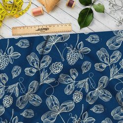 Ткань мембрана белые узоры клевера утончённые