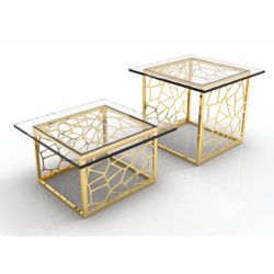 Подставка фуршетная стойка 35*35 см h40 см + блюдо 45*45 см акрил Gold P.L.