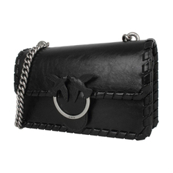 Сумка Pinko Love Twist Silver Chain Classic Cowhide Bird Swallow Bag Messenger Shoulder Bag Mini Women's Black, 1P21E9-Y5GB-Z99