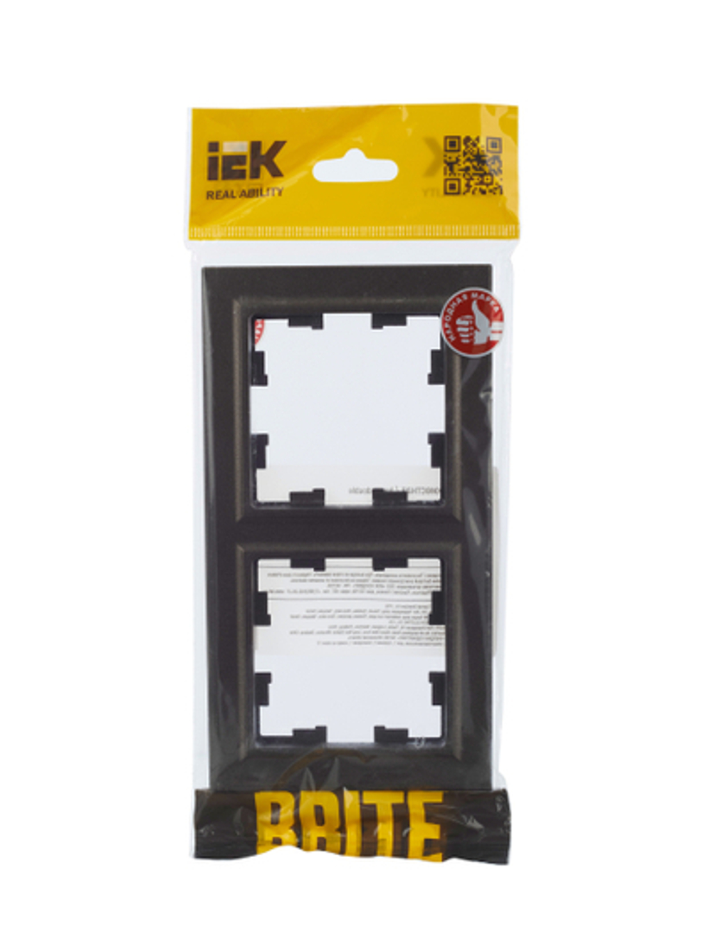 BRITE Рамка 2-местная РУ-2-БрТБ темная бронза IEK